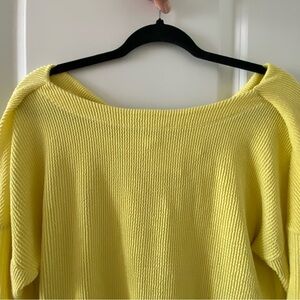 Anthropologie Maeve Off-the-Shoulder Yellow Long Sleeve